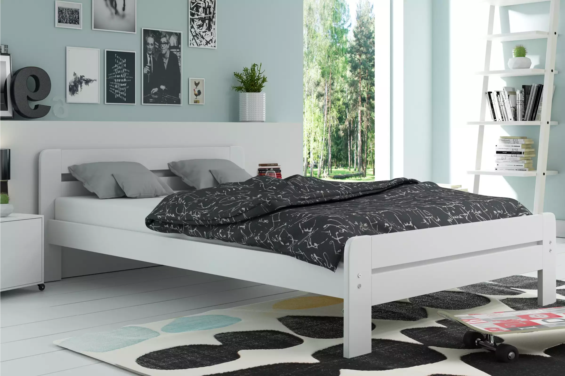 łóżko do sypialni drewniane